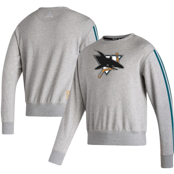 NWT San Jose Sharks adidas Team Classics Vintage Pullover Sweatshirt - Picture 1 of 10